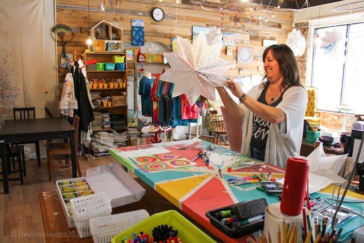 Woman crafting at The Art Room