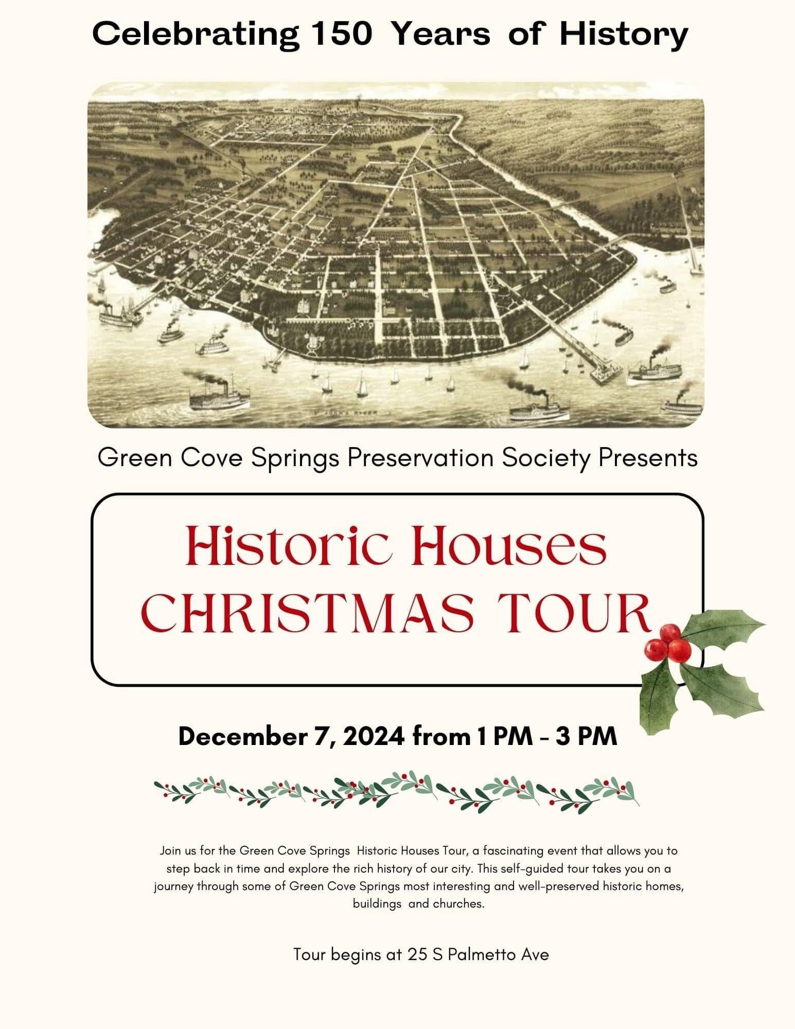 Informational flyer on the 2024 historic homes tour in green cove springs