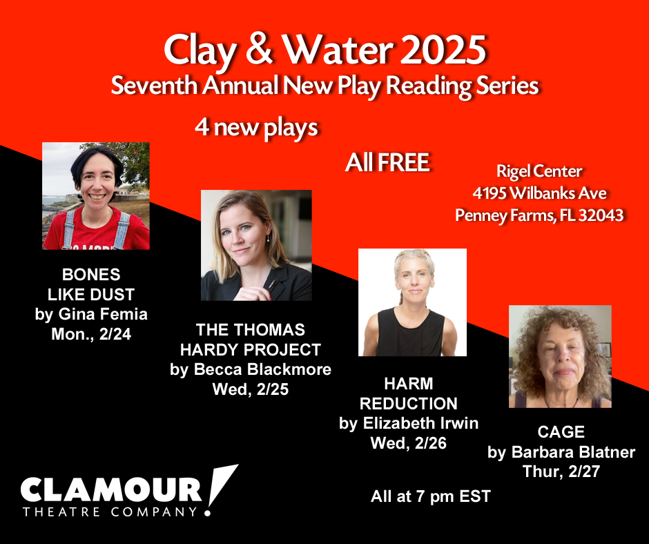 Event information with photos of each presenting playwright.