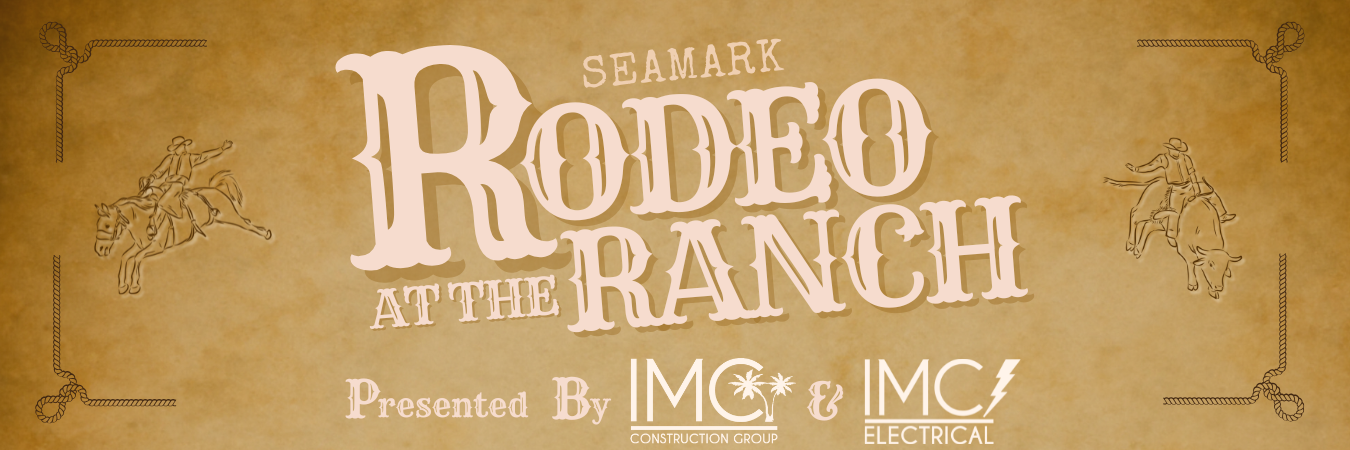 Event name written in a western style font on a brown background.