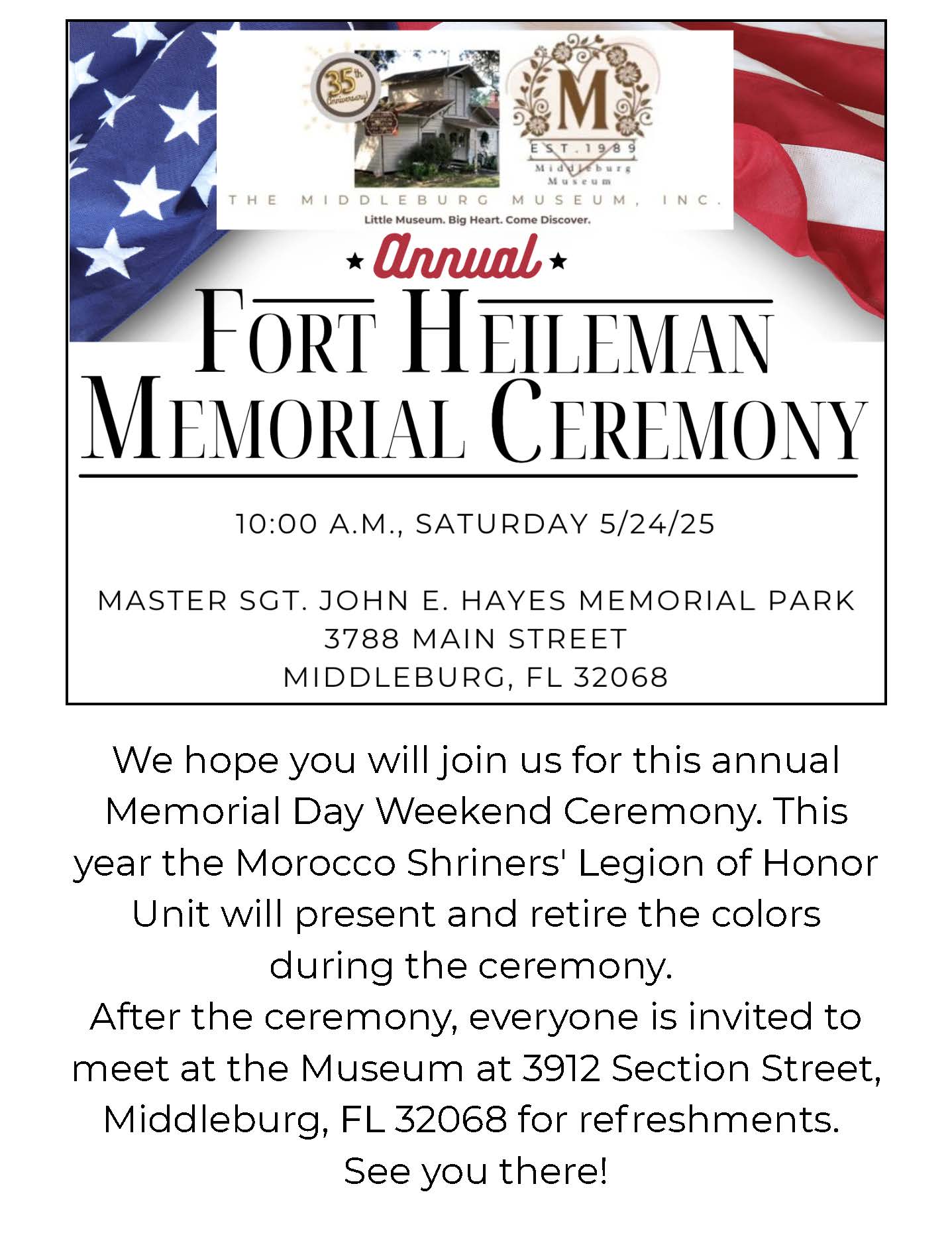 Fort Heileman Memorial Ceremony Flyer