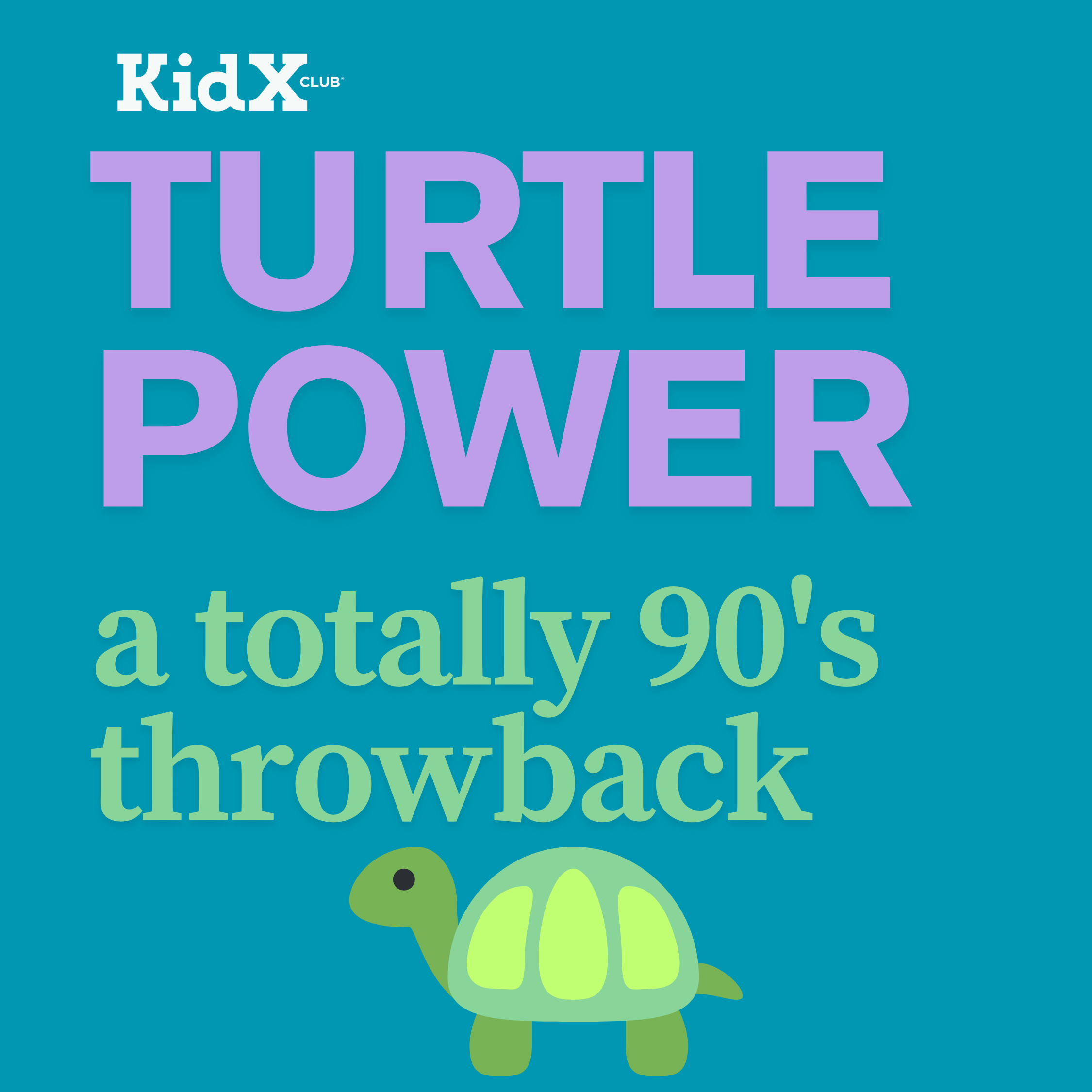 Green background with event name written in multiple colors.