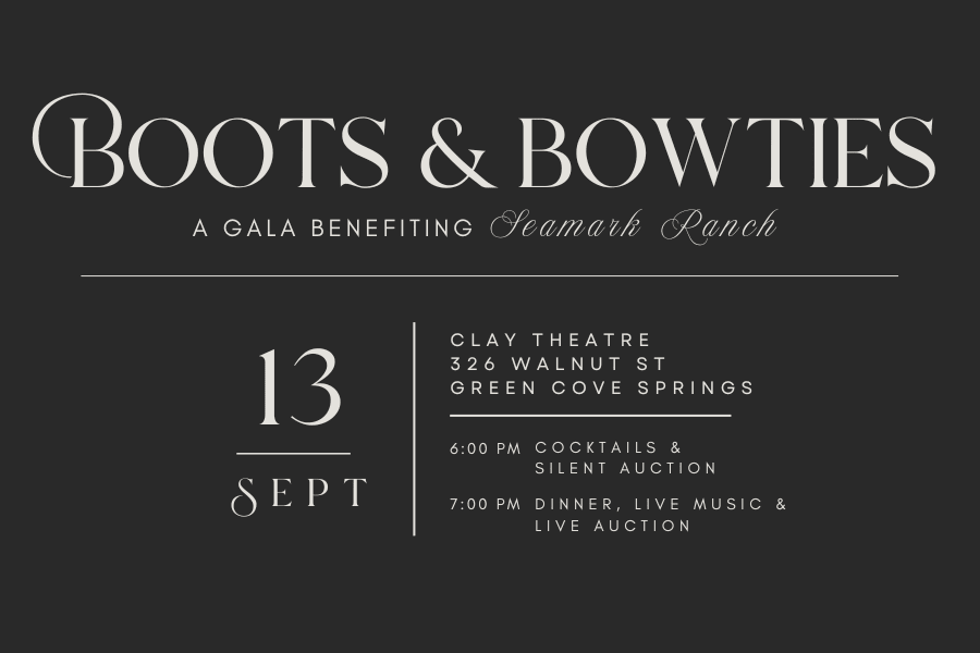 Event information on a formal black and white invitation.